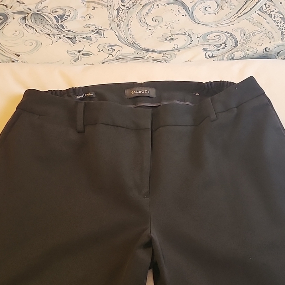 Talbots Womens Barely Boot Black Dress Pants